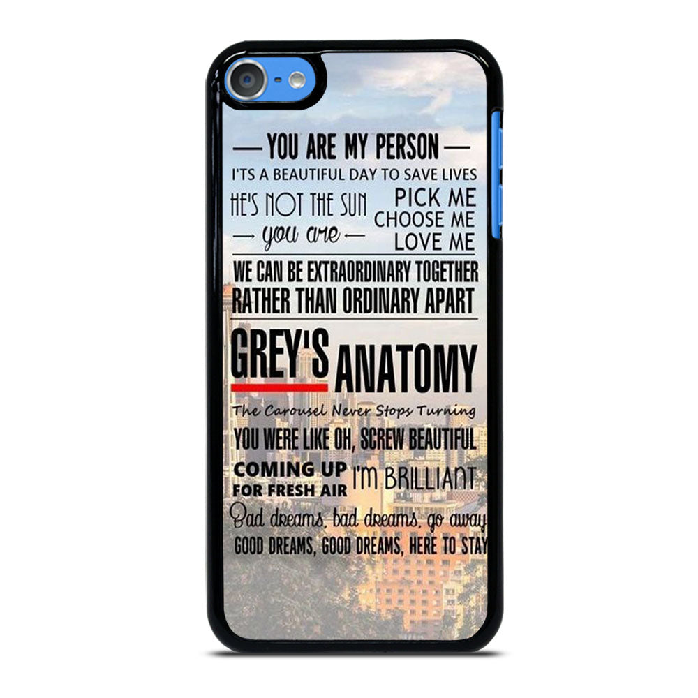 GREY'S ANATOMY QUOTE iPod Touch 7 Case Cover