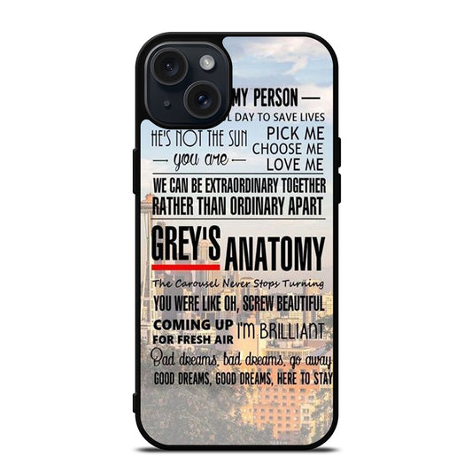 GREY'S ANATOMY QUOTE iPhone 15 Plus Case Cover