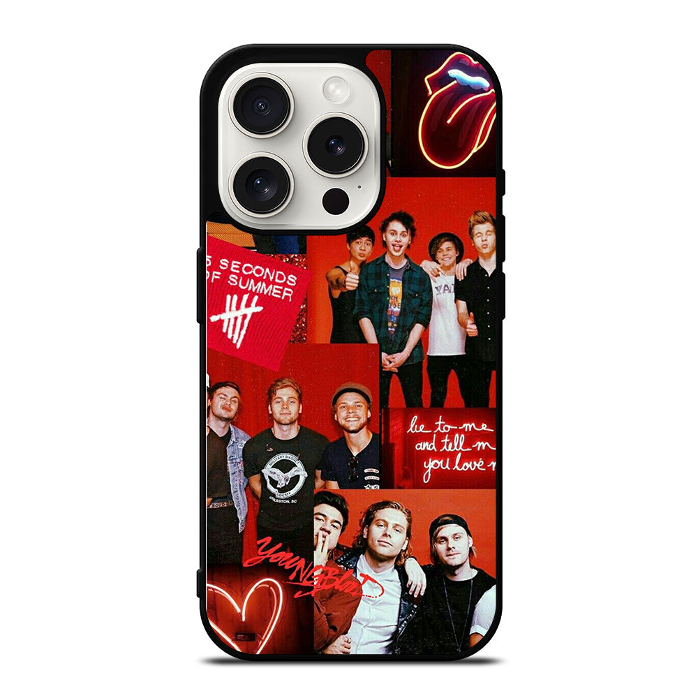 GROUP 5 SECONDS OF SUMMER COLLAGE iPhone 15 Pro Case Cover