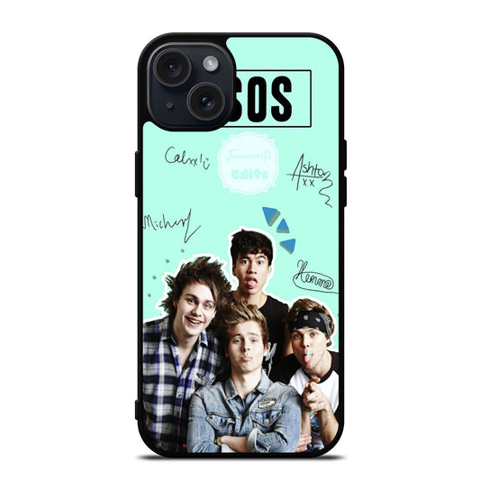 GROUP 5 SECONDS OF SUMMER SIGNATURE iPhone 15 Plus Case Cover