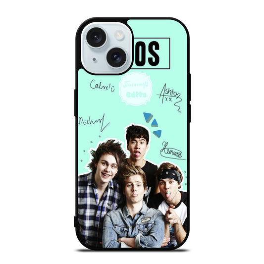 GROUP 5 SECONDS OF SUMMER SIGNATURE iPhone 15 Case Cover