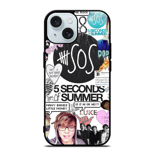 GROUP 5 SECONDS OF SUMMER SOS iPhone 15 Case Cover
