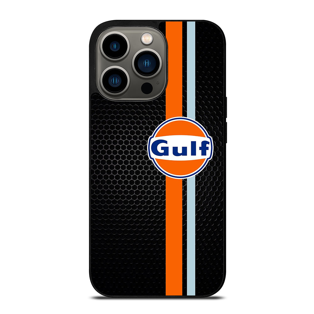 GULF OIL STRIPE METAL LOGO iPhone 13 Pro Case Cover