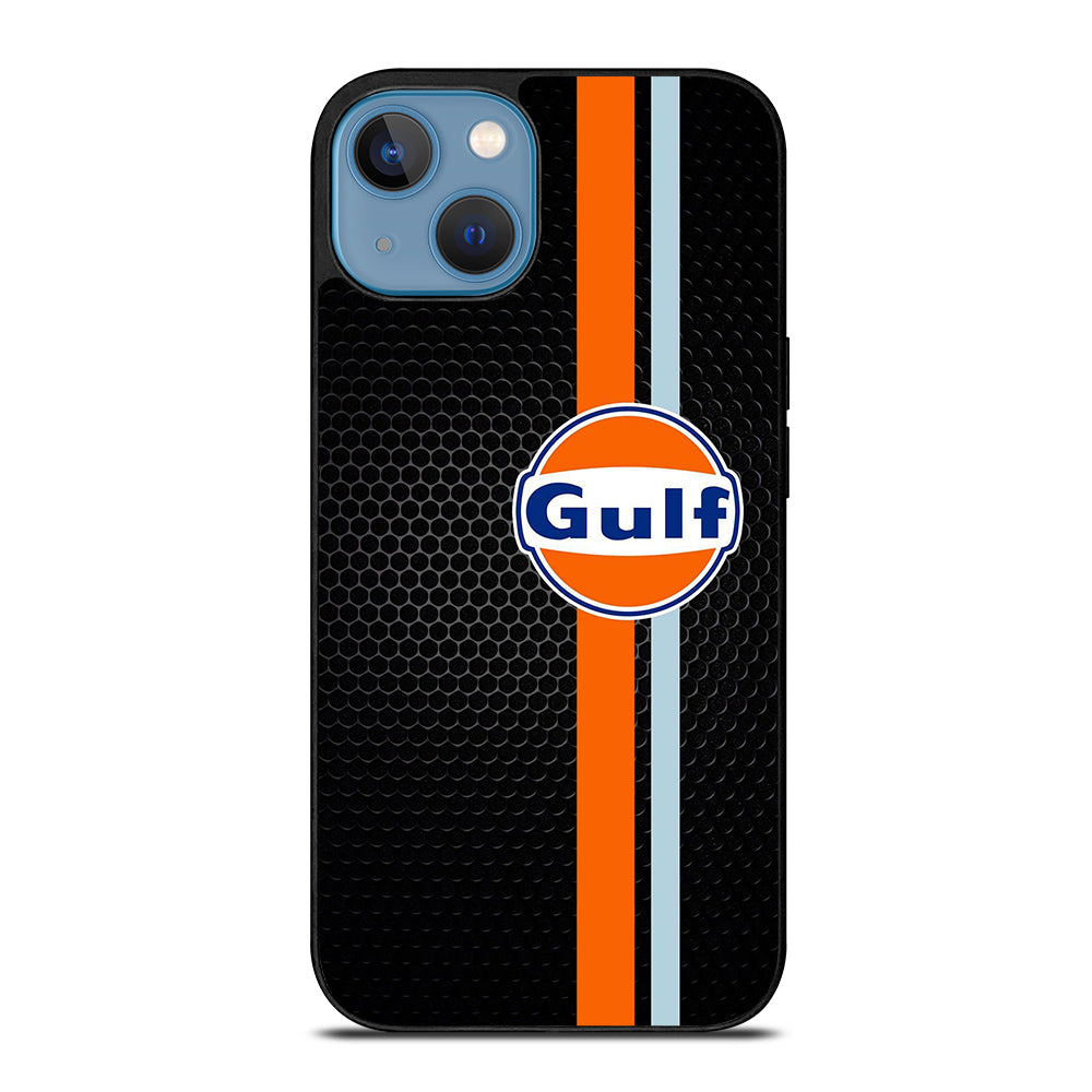 GULF OIL STRIPE METAL LOGO iPhone 13 Case Cover