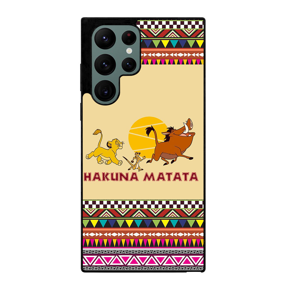 HAKUNA MATATA LION KING AZTEC PATTERN 2 Samsung Galaxy S22 Ultra Case Cover