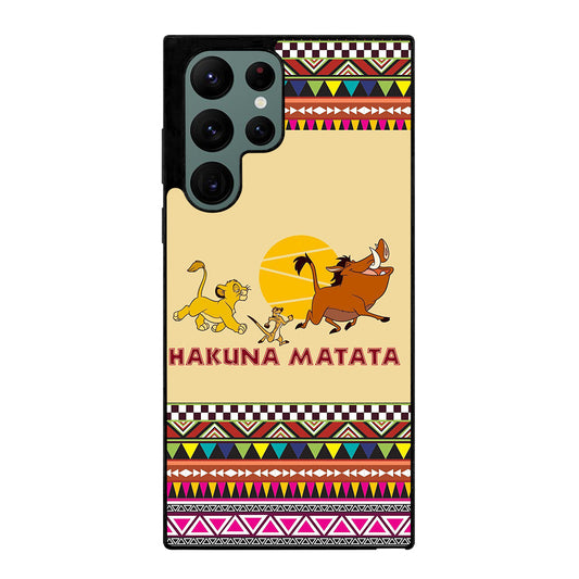 HAKUNA MATATA LION KING AZTEC PATTERN 2 Samsung Galaxy S22 Ultra Case Cover
