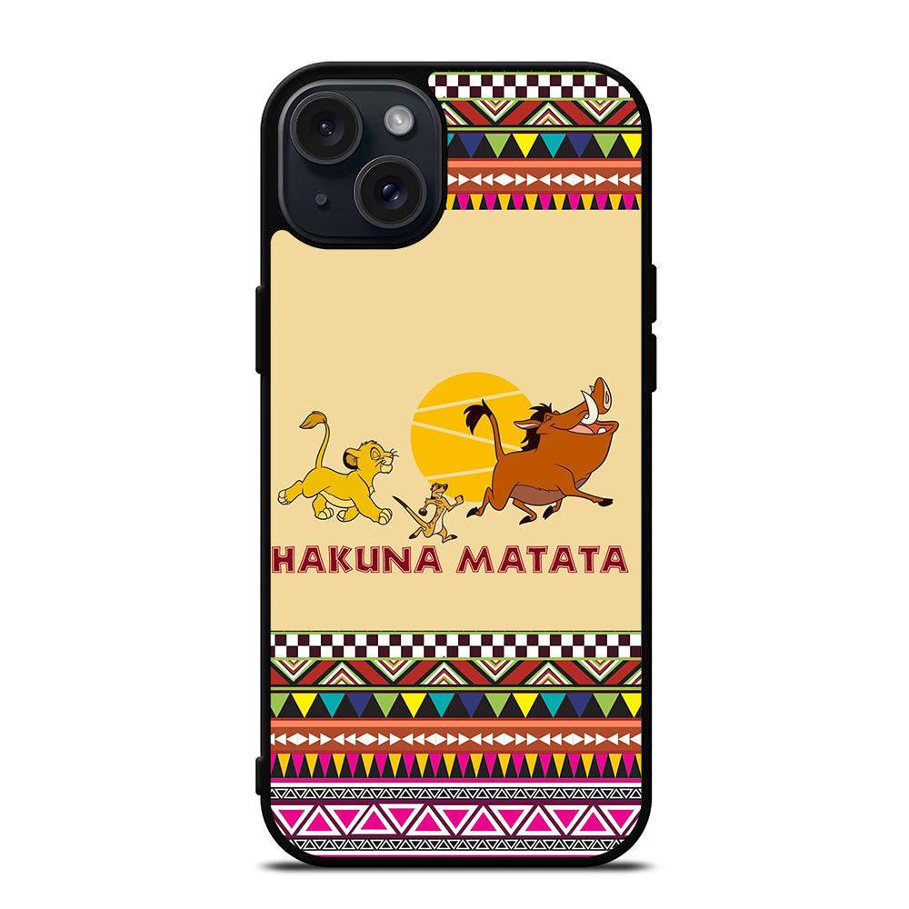 HAKUNA MATATA LION KING AZTEC PATTERN 2 iPhone 15 Plus Case Cover