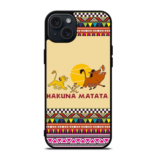 HAKUNA MATATA LION KING AZTEC PATTERN 2 iPhone 15 Plus Case Cover