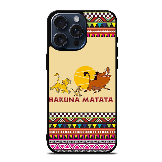 HAKUNA MATATA LION KING AZTEC PATTERN 2 iPhone 15 Pro Max Case Cover