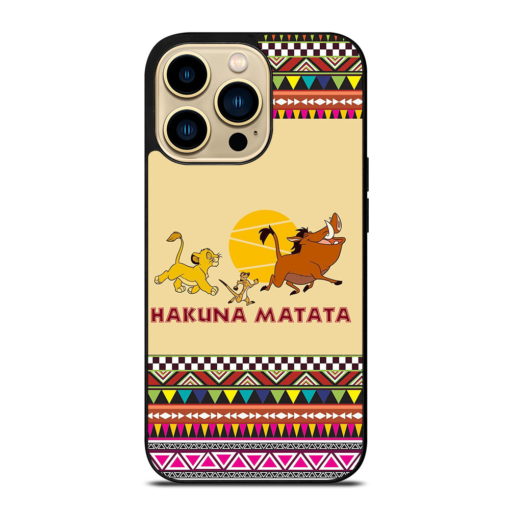 HAKUNA MATATA LION KING AZTEC PATTERN 2 iPhone 14 Pro Max Case Cover