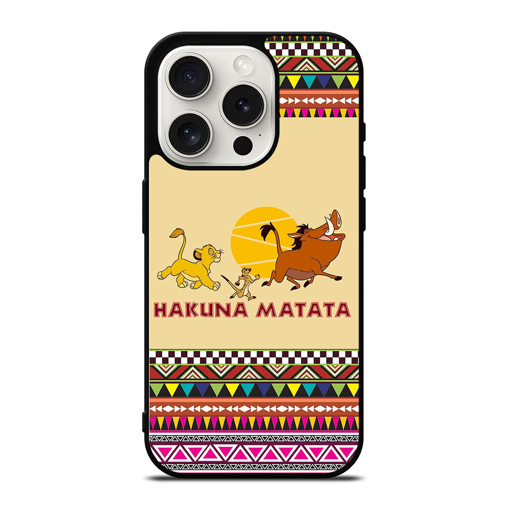 HAKUNA MATATA LION KING AZTEC PATTERN 2 iPhone 15 Pro Case Cover