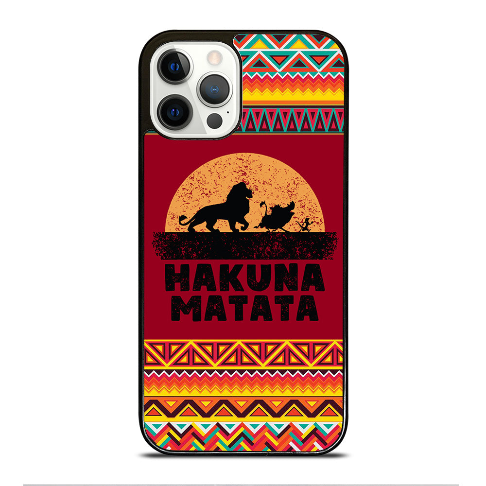 HAKUNA MATATA LION KING AZTEC PATTERN 3 iPhone 12 Pro Case Cover