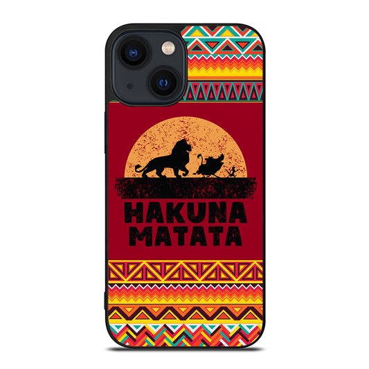 HAKUNA MATATA LION KING AZTEC PATTERN 3 iPhone 14 Plus Case Cover