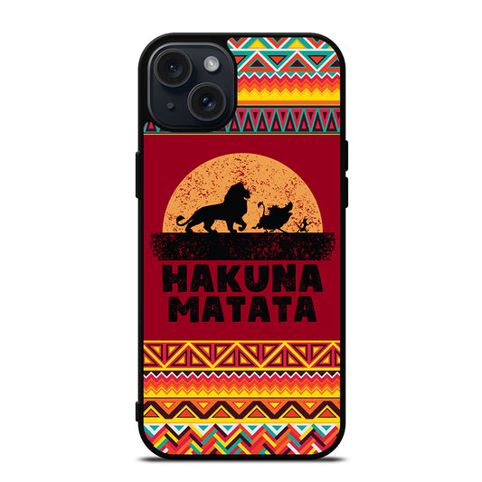 HAKUNA MATATA LION KING AZTEC PATTERN 3 iPhone 15 Plus Case Cover