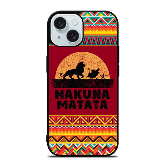 HAKUNA MATATA LION KING AZTEC PATTERN 3 iPhone 15 Case Cover
