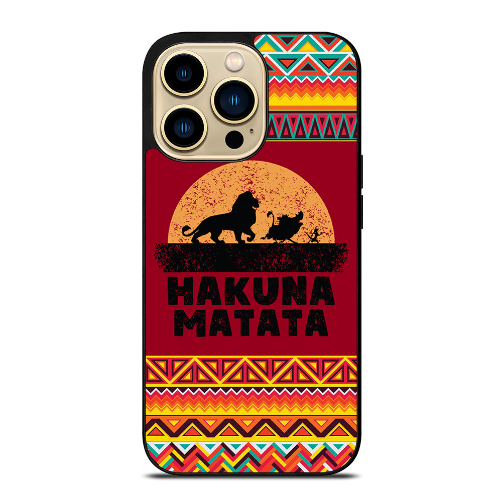 HAKUNA MATATA LION KING AZTEC PATTERN 3 iPhone 14 Pro Max Case Cover