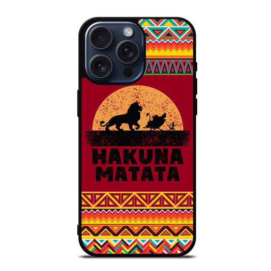 HAKUNA MATATA LION KING AZTEC PATTERN 3 iPhone 15 Pro Max Case Cover