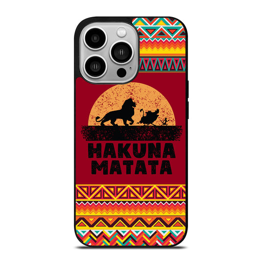 HAKUNA MATATA LION KING AZTEC PATTERN 3 iPhone 14 Pro Case Cover