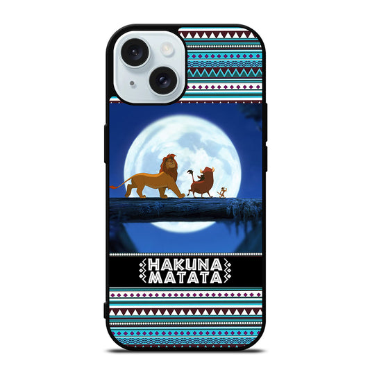HAKUNA MATATA LION KING AZTEC PATTERN iPhone 15 Case Cover