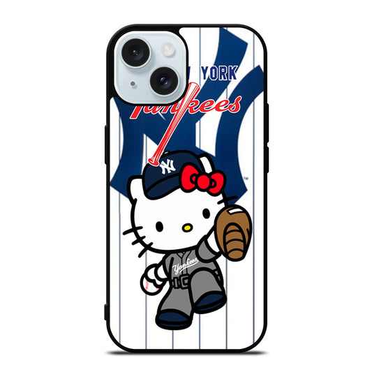 HELLO KITTY NEW YORK YANKEES 3 iPhone 15 Case Cover