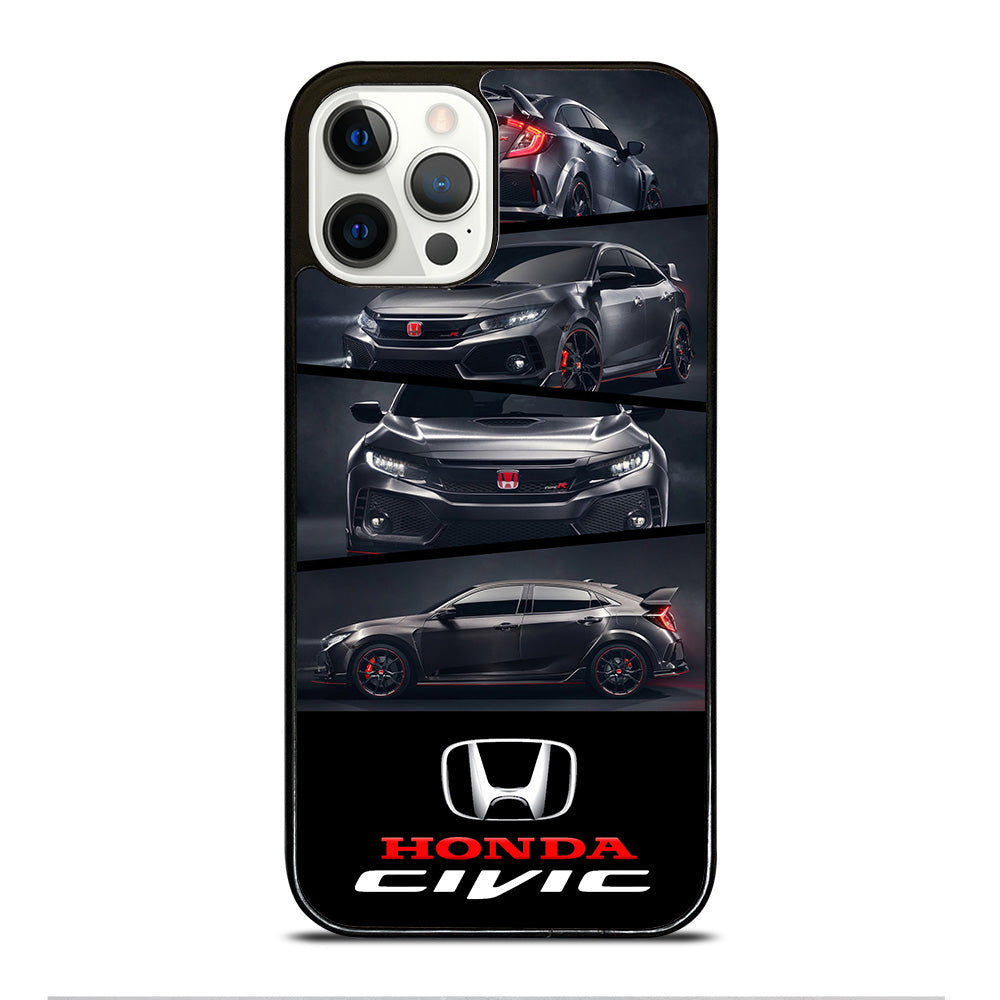 HONDA CIVIC BLACK CAR iPhone 12 Pro Case Cover