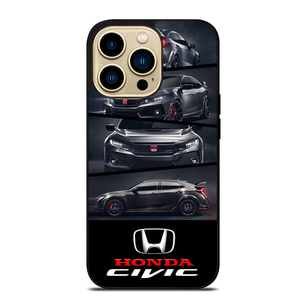HONDA CIVIC BLACK CAR iPhone 14 Pro Max Case Cover