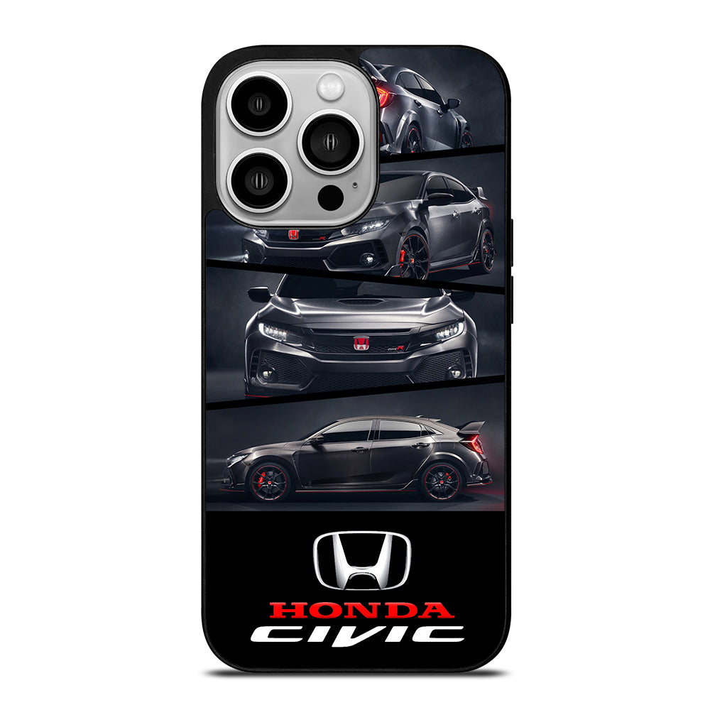 HONDA CIVIC BLACK CAR iPhone 14 Pro Case Cover
