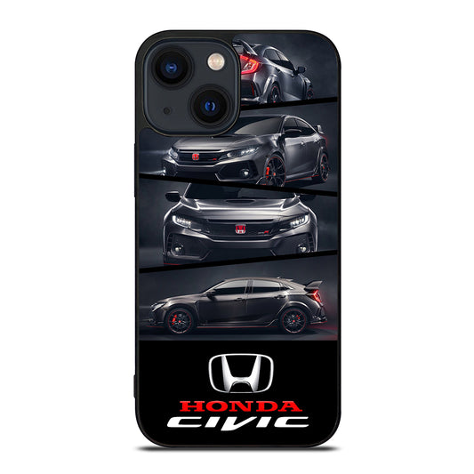 HONDA CIVIC BLACK CAR iPhone 14 Plus Case Cover