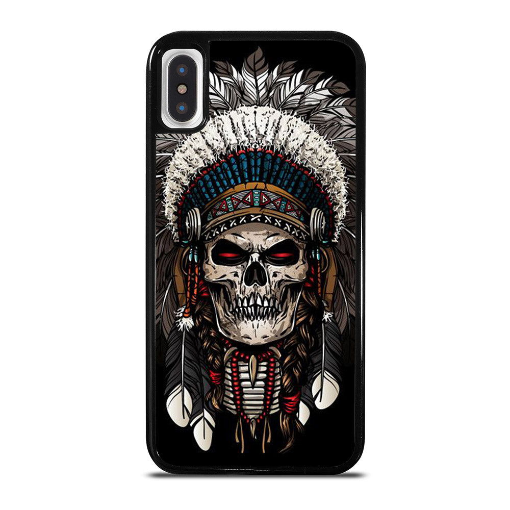 INDIAN FEATHER SKULL ART 2 iPhone X / XS Case Cover