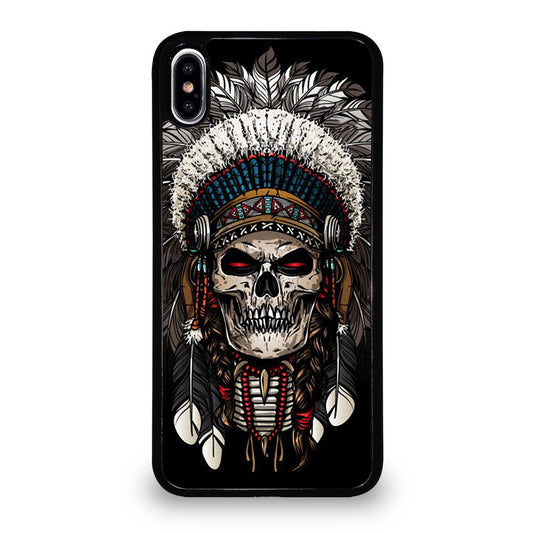 INDIAN FEATHER SKULL ART 2 iPhone XS Max Case Cover