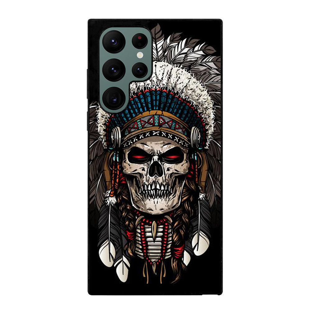 INDIAN FEATHER SKULL ART 2 Samsung Galaxy S22 Ultra Case Cover