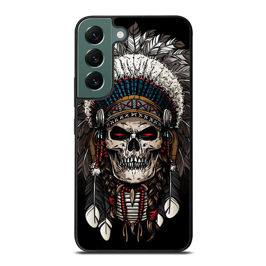 INDIAN FEATHER SKULL ART 2 Samsung Galaxy S22 Case Cover