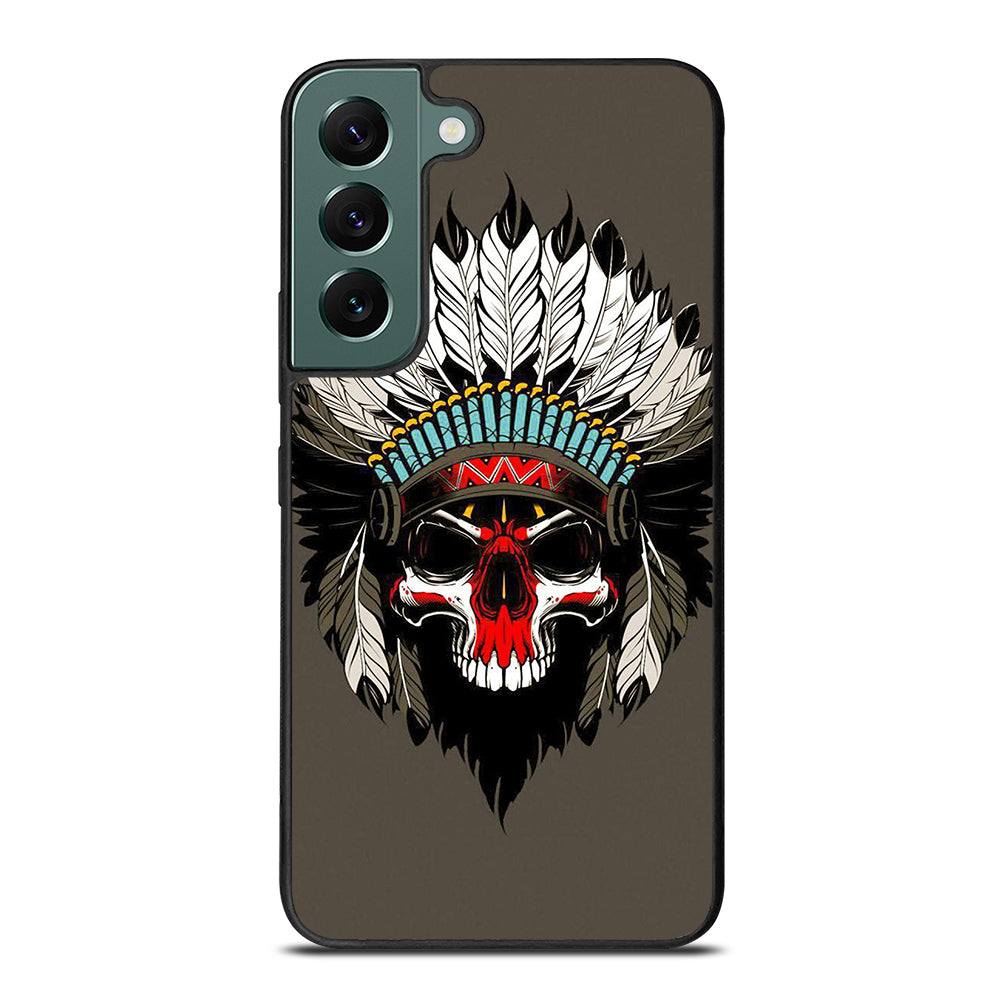 INDIAN FEATHER SKULL ART Samsung Galaxy S22 Case Cover