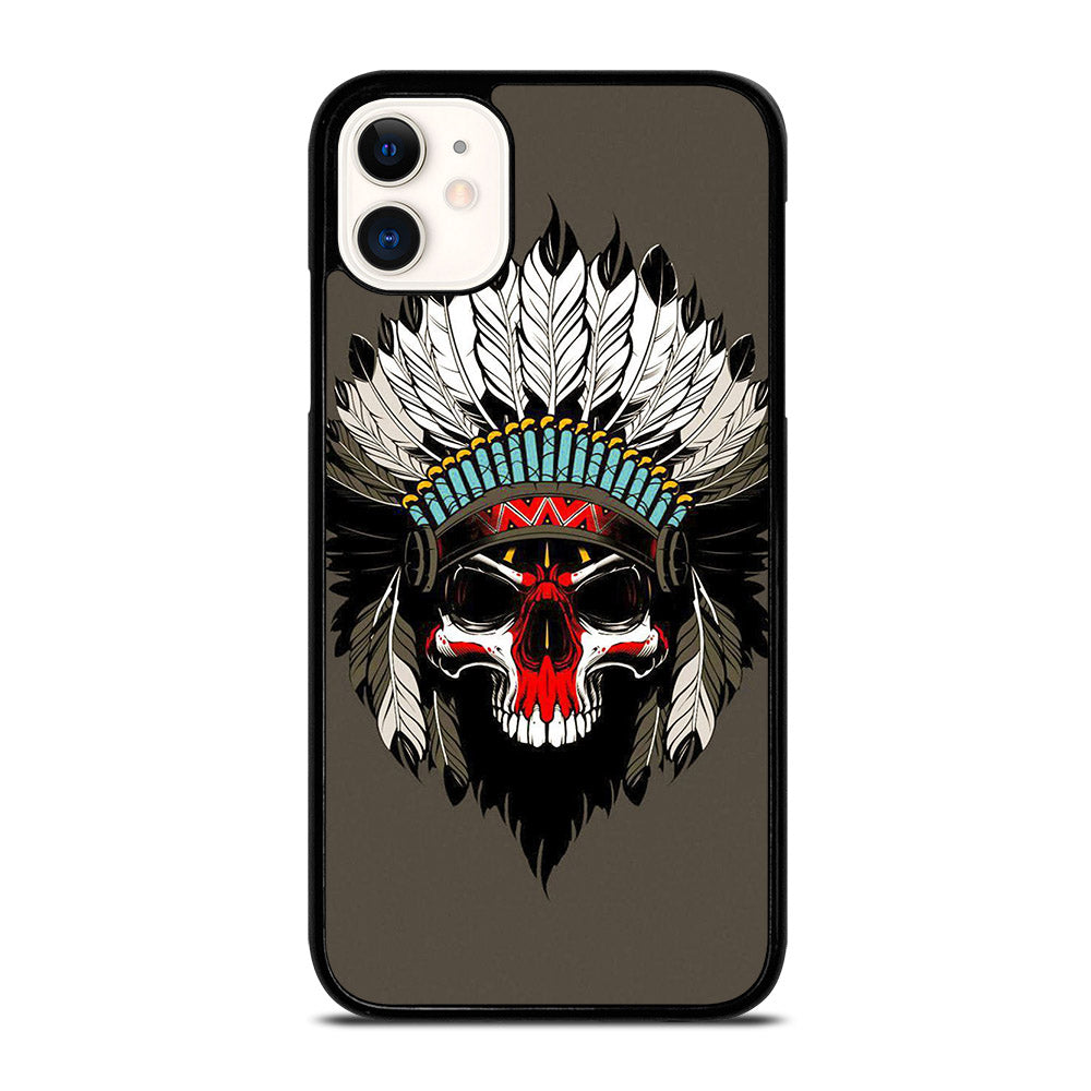 INDIAN FEATHER SKULL ART iPhone 11 Case Cover