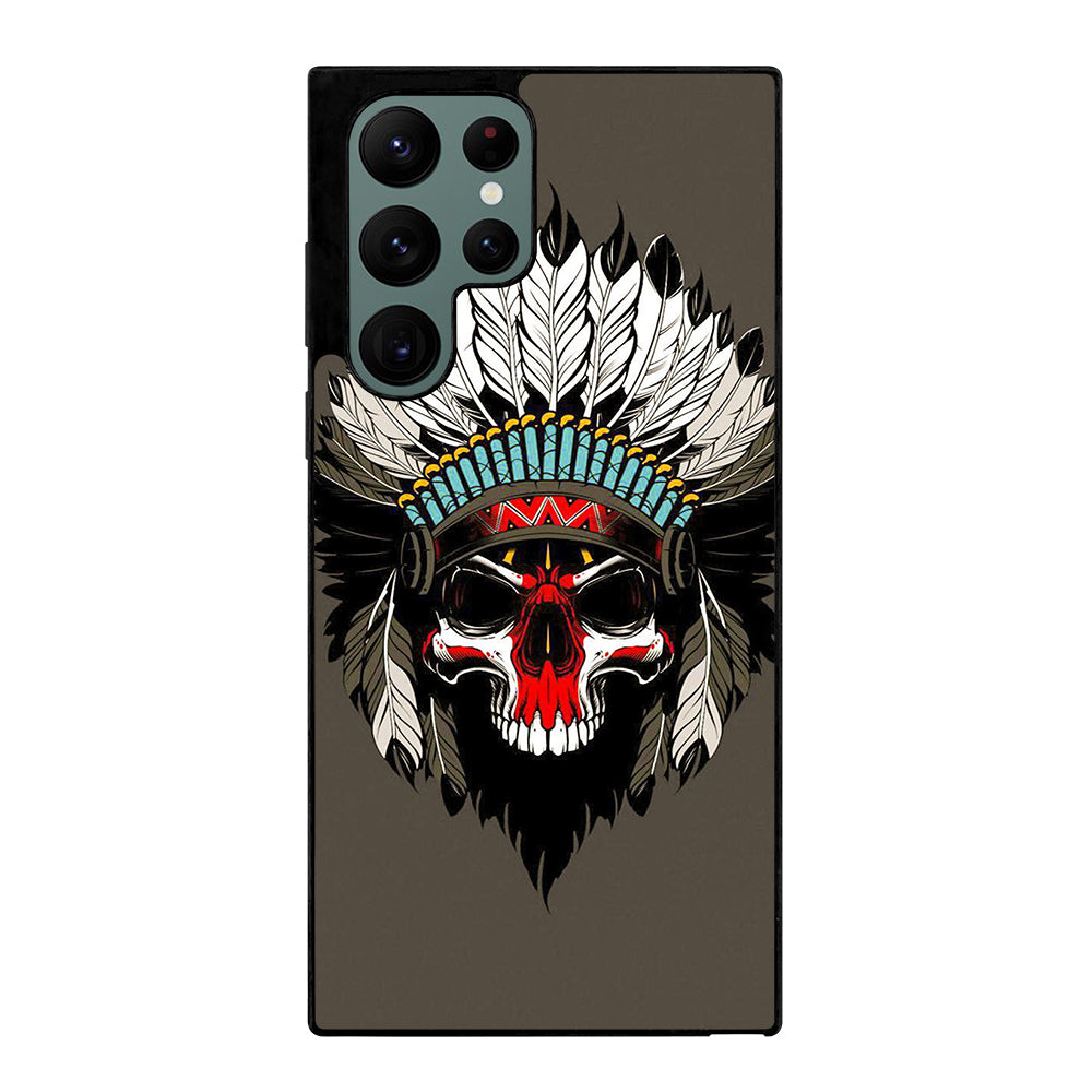 INDIAN FEATHER SKULL ART Samsung Galaxy S22 Ultra Case Cover