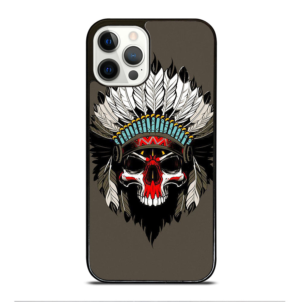 INDIAN FEATHER SKULL ART iPhone 12 Pro Case Cover