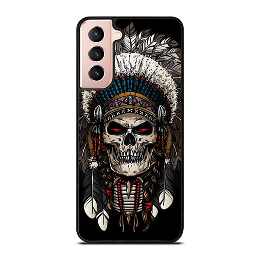 INDIAN FEATHER SKULL ART 2 Samsung Galaxy S21 Case Cover
