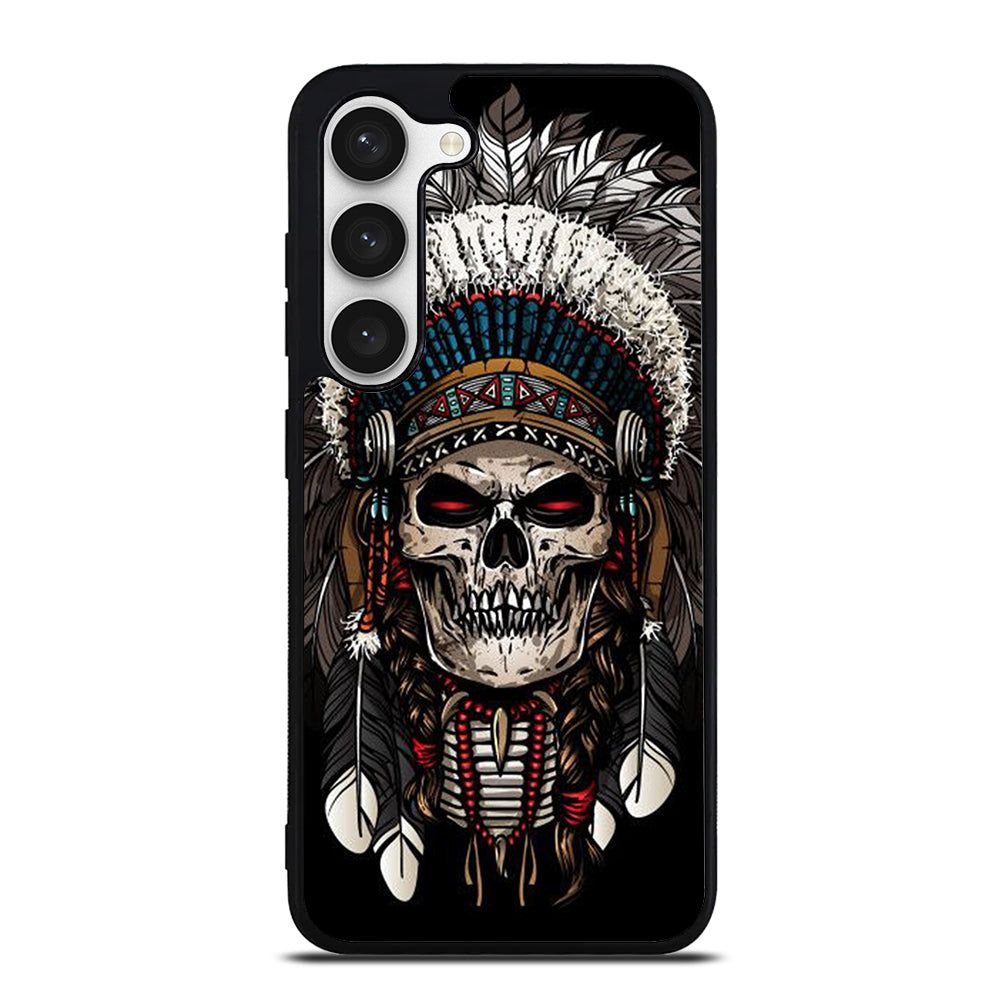 INDIAN FEATHER SKULL ART 2 Samsung Galaxy S23 Case Cover