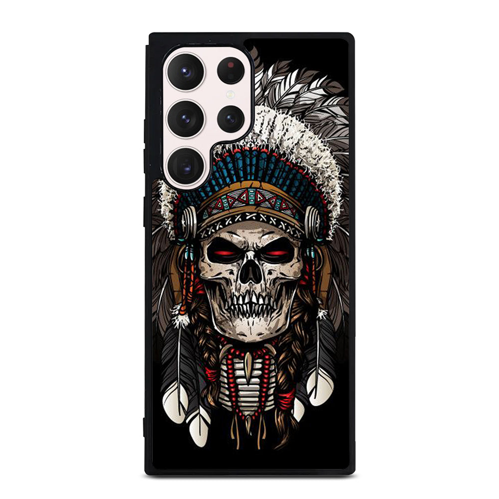 INDIAN FEATHER SKULL ART 2 Samsung Galaxy S23 Ultra Case Cover