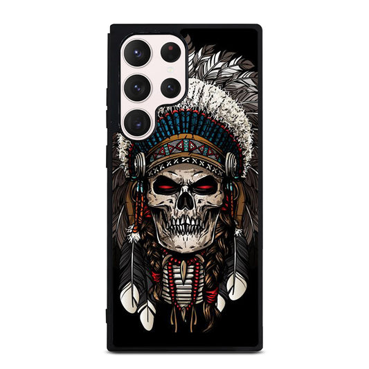 INDIAN FEATHER SKULL ART 2 Samsung Galaxy S23 Ultra Case Cover