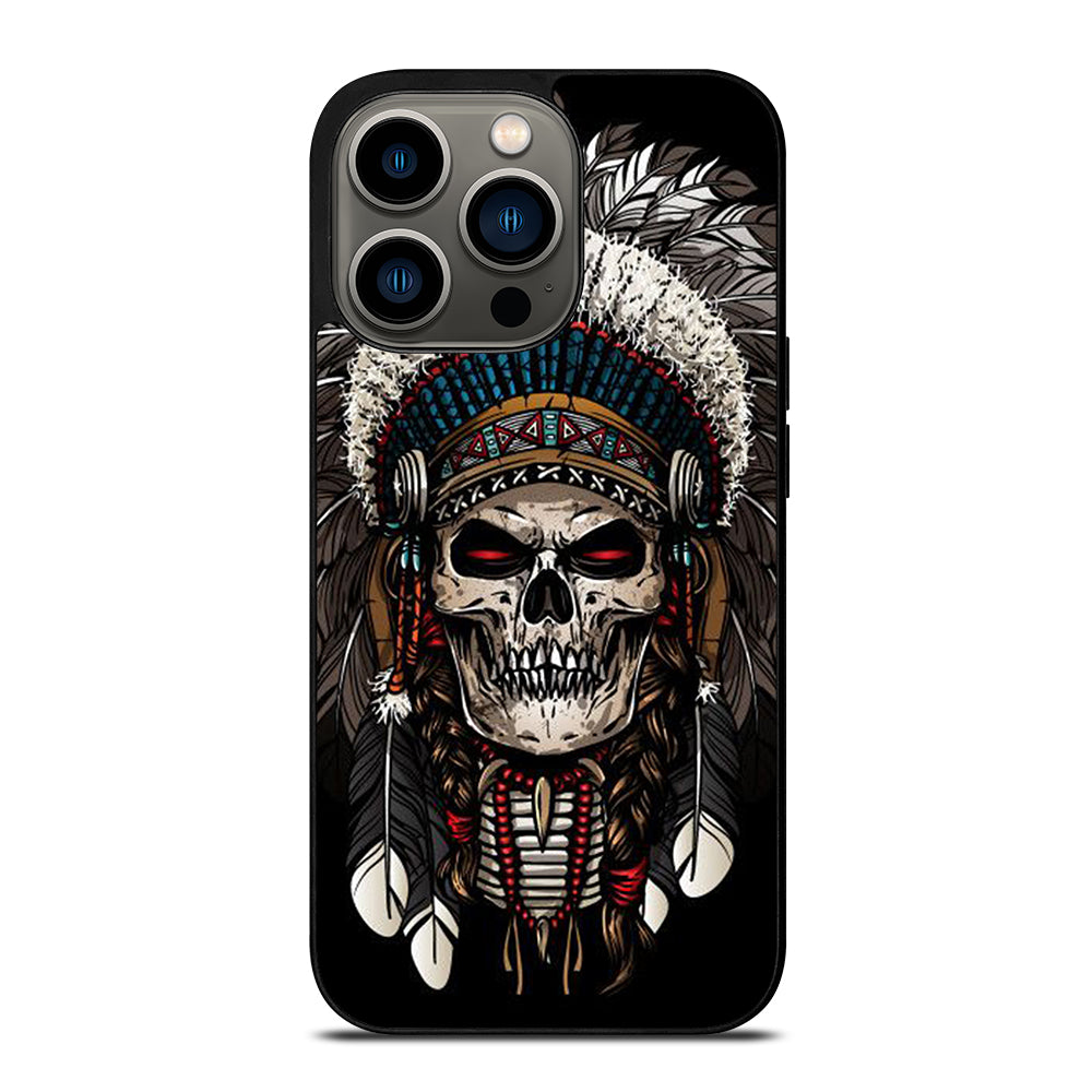 INDIAN FEATHER SKULL ART 2 iPhone 13 Pro Case Cover