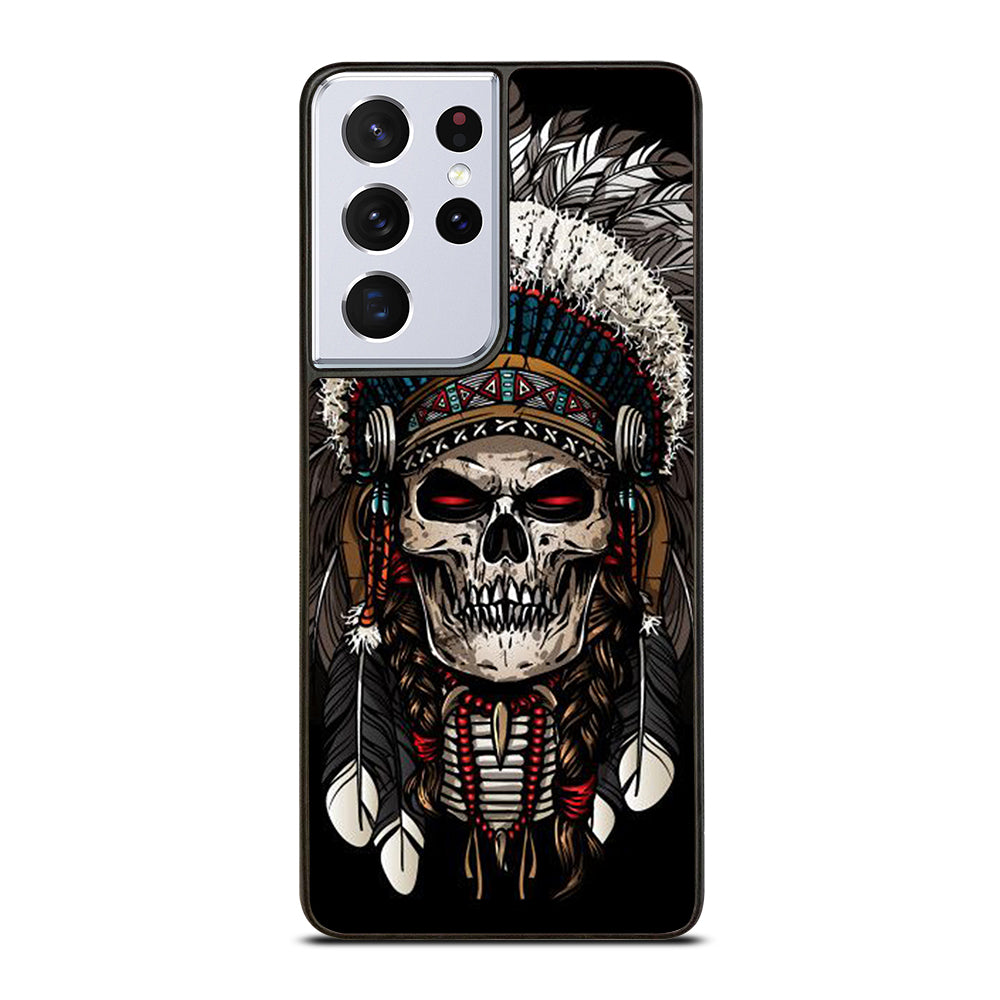 INDIAN FEATHER SKULL ART 2 Samsung Galaxy S21 Ultra Case Cover