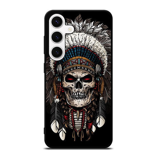 INDIAN FEATHER SKULL ART 2 Samsung Galaxy S24 Case Cover