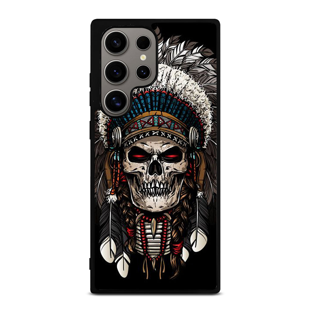 INDIAN FEATHER SKULL ART 2 Samsung Galaxy S24 Ultra Case Cover