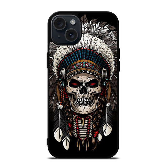 INDIAN FEATHER SKULL ART 2 iPhone 15 Plus Case Cover