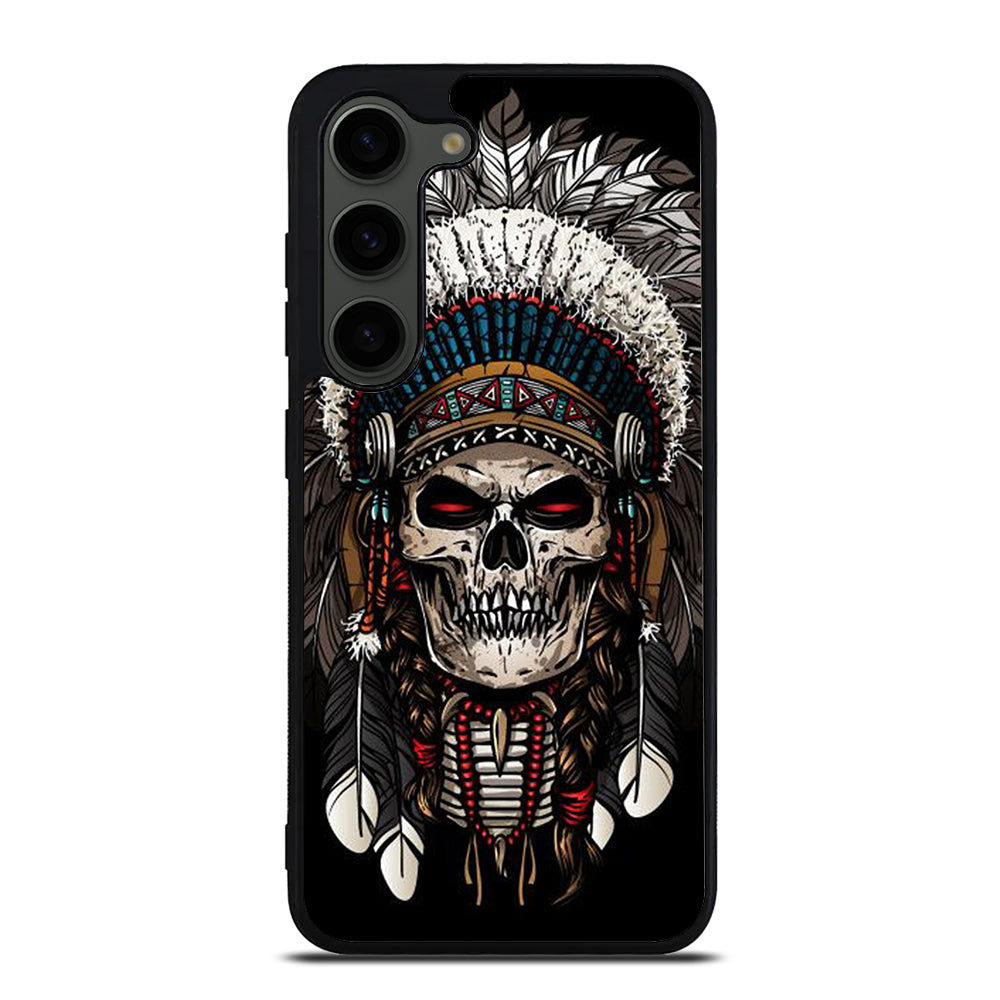 INDIAN FEATHER SKULL ART 2 Samsung Galaxy S23 Plus Case Cover