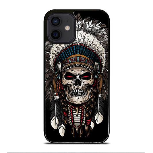INDIAN FEATHER SKULL ART 2 iPhone 12 Mini Case Cover