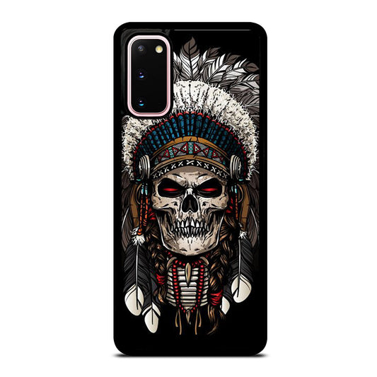 INDIAN FEATHER SKULL ART 2 Samsung Galaxy S20 Case Cover