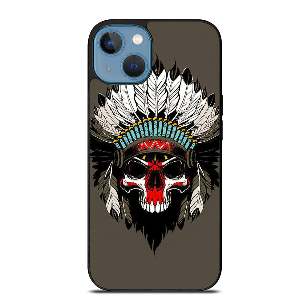INDIAN FEATHER SKULL ART iPhone 13 Case Cover