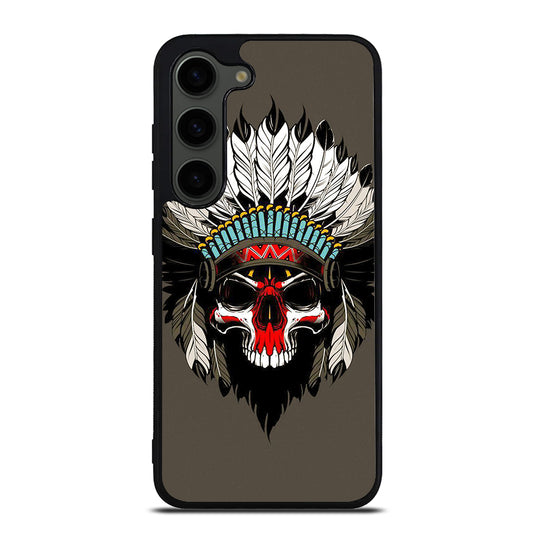 INDIAN FEATHER SKULL ART Samsung Galaxy S23 Plus Case Cover